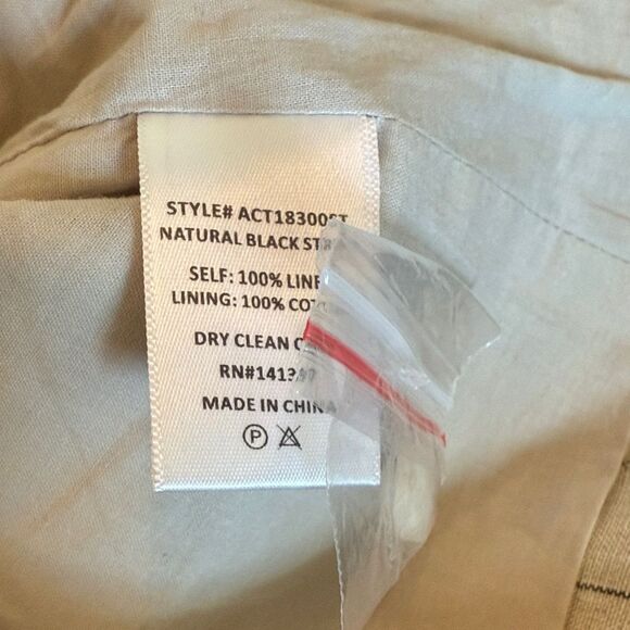 Astr The Label Natural Black Linen Striped Vest size Large NWT - Picture 6 of 10